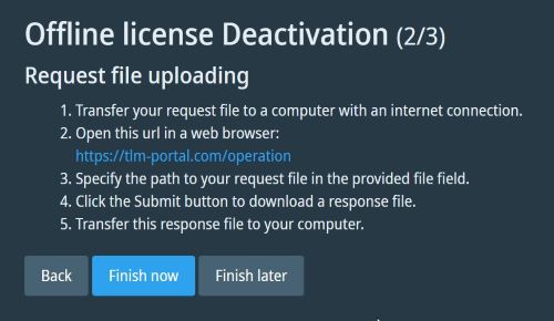 Offline deactivation upload