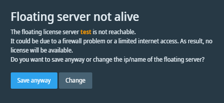 Floating server not alive