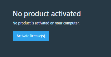 No product is activated